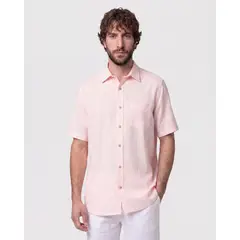PATPRIMO - Camisa Manga Corta Texturizada  Para Hombre Rosa