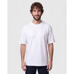 PATPRIMO - Camiseta Premium Cuello Grueso  Para Hombre Blanco