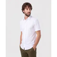 PATPRIMO - Camisa Manga Corta De Punto  Para Hombre Blanco
