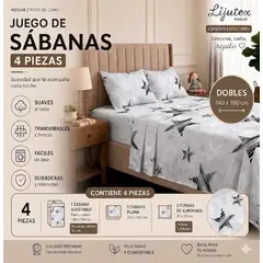 GENERICO - Sábanas de Algodón 200 Hilos / Suaves y duraderas / Cama Doble 140x190x30