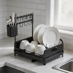 POLASUP - Escurridor De Platos Organizador De Cocina Multifunción Para Cubiertos Vasos Y Vajilla