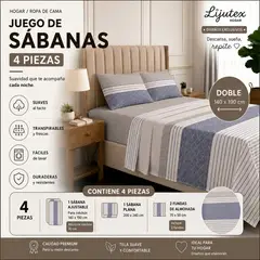 GENERICO - Juego de Sábanas Sensación Algodón 200 Hilos - Suaves y duraderas - Cama Doble 140x190x30