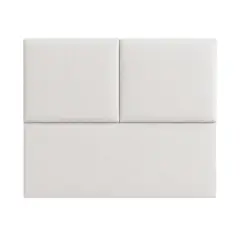 DISEÑOS RAMONA'S - Cabecero Doble 140x60+55 Lili Blanco Tela