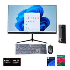 COMPUMAX - Mini PC - AMD Ryzen 5 8250U - 8GB DDR4 - 512GB SSD PCIe M.2 - Monitor 23.8" FHD 120Hz - WIN 11 PRO