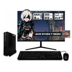 COMPUMAX - MINI PC DE MESA RYZEN 7-5825U 8GB RAM 512GB SSD + MONITOR 24 + PERIFERICOS