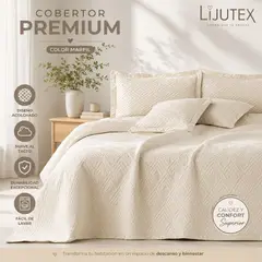 GENERICO - Cubrelecho Colcha Quilt Beige Sensación Algodón - Doble Full - Elegancia y Confort Premium