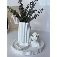 GENERAL - Floreros Decorativos para Sala con Bandeja Elegante