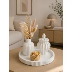 GENERAL - Decoración Moderna para Hogar con Floreros y Bandeja
