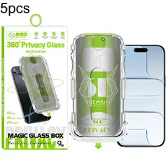 GENERAL - For i Phone Air Protector de Pantalla 5D Curvo 5 Piezas con Caja Antipolvo y Privacidad 360