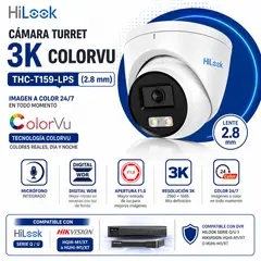 HILOOK - THC-T159-LPS Cámara 3K ColorVu Lente 2.8mm Audio por Coaxial Color 247