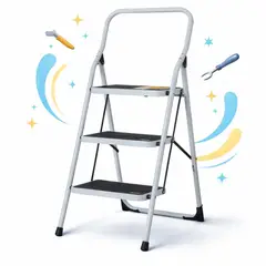 GENERICO - Escalera Plegable 3 Pasos Acero