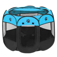 GENERICO - Corral para Mascotas Portátil 80x74x58cm Mediano Azul