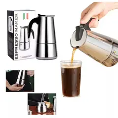 GENERICO - Cafetera Italiana de 6 Tazas Espresso Color Negro