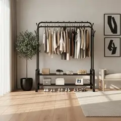 POLASUP - Tendedero Organizador De Ropa Doble Piso Multifuncional Con Perchero Y Gran Capacidad