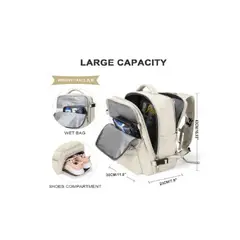 GENERICO - Mochila de Viaje Expandible Impermeable con Compartimento para Zapatos