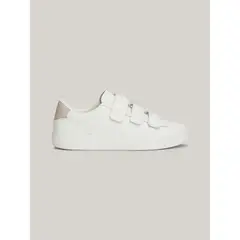 TOMMY HILFIGER - Tenis beige de Cuero con cierre de velcro