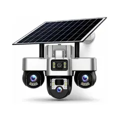 TECNOHOGAR JS - Cámara Solar Wifi 3 Lentes Robotica Seguimiento Automático