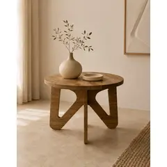 VETTA HOME - Mesa Auxiliar en Madera ROBLE - Armado Rápido NOVA