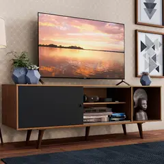 MADESA - Centro de Entretenimiento Mesa para TV Dubai Hasta 65 Pulgadas Marrón/Negro