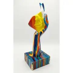 GENERICO - Figura escultura decorativa rostro abstracto moderno multicolor 30cm