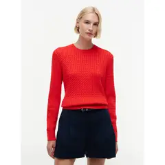 TOMMY HILFIGER - Saco de punto trenzado fino
