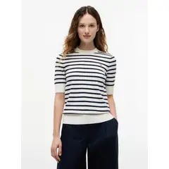TOMMY HILFIGER - Saco blanco de punto fino con manga corta