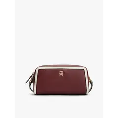 TOMMY HILFIGER - Bolso marrón cruzado color block con monograma