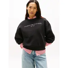 TOMMY HILFIGER - Saco negro con logo corp moderno