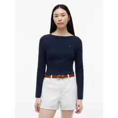 TOMMY HILFIGER - Saco multicolor de cuello barco con diseño de rayas