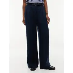 TOMMY HILFIGER - Pantalón multicolor de pierna ancha en mezcla de lino