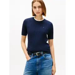 TOMMY HILFIGER - Saco multicolor de manga corta y corte slim con rayas