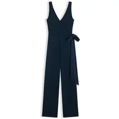 TOMMY HILFIGER - Jumpsuit multicolor largo cruzado de tirantes en tejido Interlock