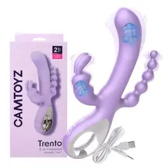 GENERICO - Vibrador 3en1 Triple Estimulación Clítoris Puntog Anal Garan