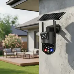 GENERICO - Cámara Seguridad Solar Exterior 4G Doble Lente con IA