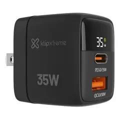 KLIP XTREME - Cargador De Pared 35w Usb-c Pd3.0 + Usb-a Qc3.0