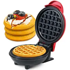 HOMMI - Mini Wafflera Eléctrica Personal 20W Antiadherente