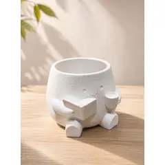 GENERICO - Matera Maceta para planta Muñeco Lector Moderna