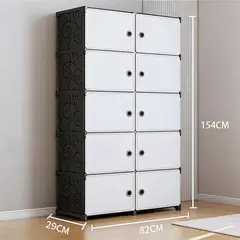 POLASUP - Armario Organizador 6 Niveles Con Puertas Magnéticas Antipolvo Gran Capacidad Multifuncional