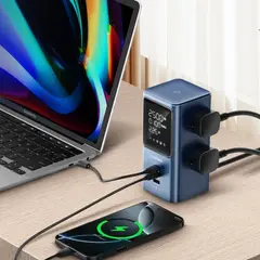 LDNIO - Torre Multitoma Universal 2500W con 4 Tomas, 2 USB-C PD 45W, USB-A, Pantalla LED