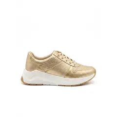 EVEGONZ - ZAPATILLA DEPORTIVA EN CUERO TENIS PARA MUJER DORADO VALENCIA