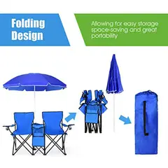 GENERICO - Set De Campind Silla De Playa Para Camping Con Sombrilla Completo