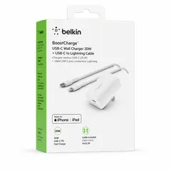 BELKIN - Cargador 20w Usbc + Cable Usbc A Lightning 1m Mfi Blanco