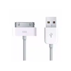 GENERICO - Cable Cargador 30 Pin 1m compatible Para iPad 1 2 3 iPhone 4s iPod clasico