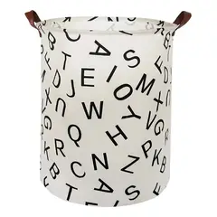 GENERICO - Canasta Cesta Cesto De Ropa Sucia Compartimiento Plegable Color Letras