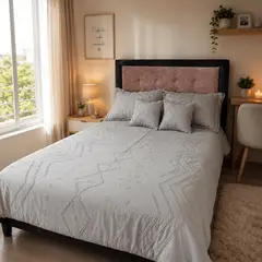 HARMONY HOME - Edredon Premium con Relieve Doble/Queen 5 Piezas