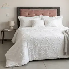 HARMONY HOME - Edredon Premium con Relieve Doble/Queen 5 Piezas