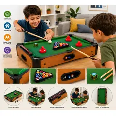 MULTIPLACE COLOMBIA - Mesa de Billar Pool de Mesa Infantil con Accesorios Completos