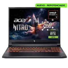 ACER - PORTATIL NITRO V16 AI RYZEN 7 260 RAM 16GB SSD 1TB RTX 5070