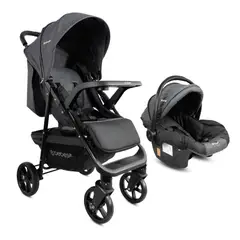 BEBESIT - Coche Travel System Bebe Portofino Gris Reclinable Plegable