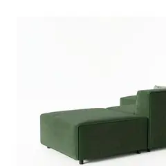 GENERICO - Sala Esquinera Elegante Pequeña en L Moderna + Doble puff Color Verde Oliva